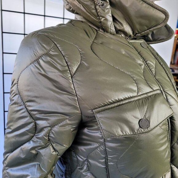 Calvin Klein Olive-Khaki Bubble Coat | Stylish & Warm Puffer Jacket | Size XS - Picture 4 of 14